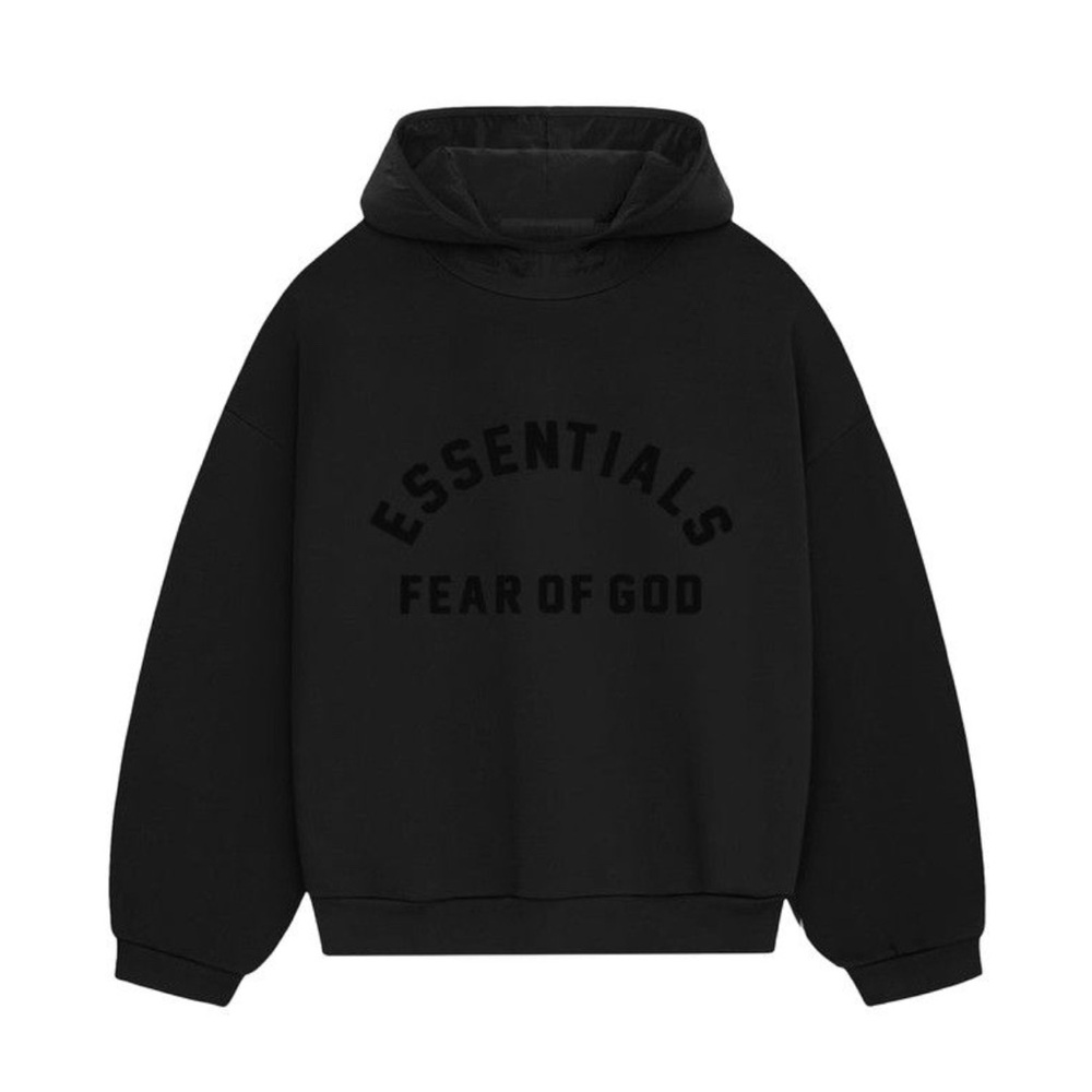 Fear of God Essentials Nylon
Fleece Hoodie 'Jet Black/Jet Black'
